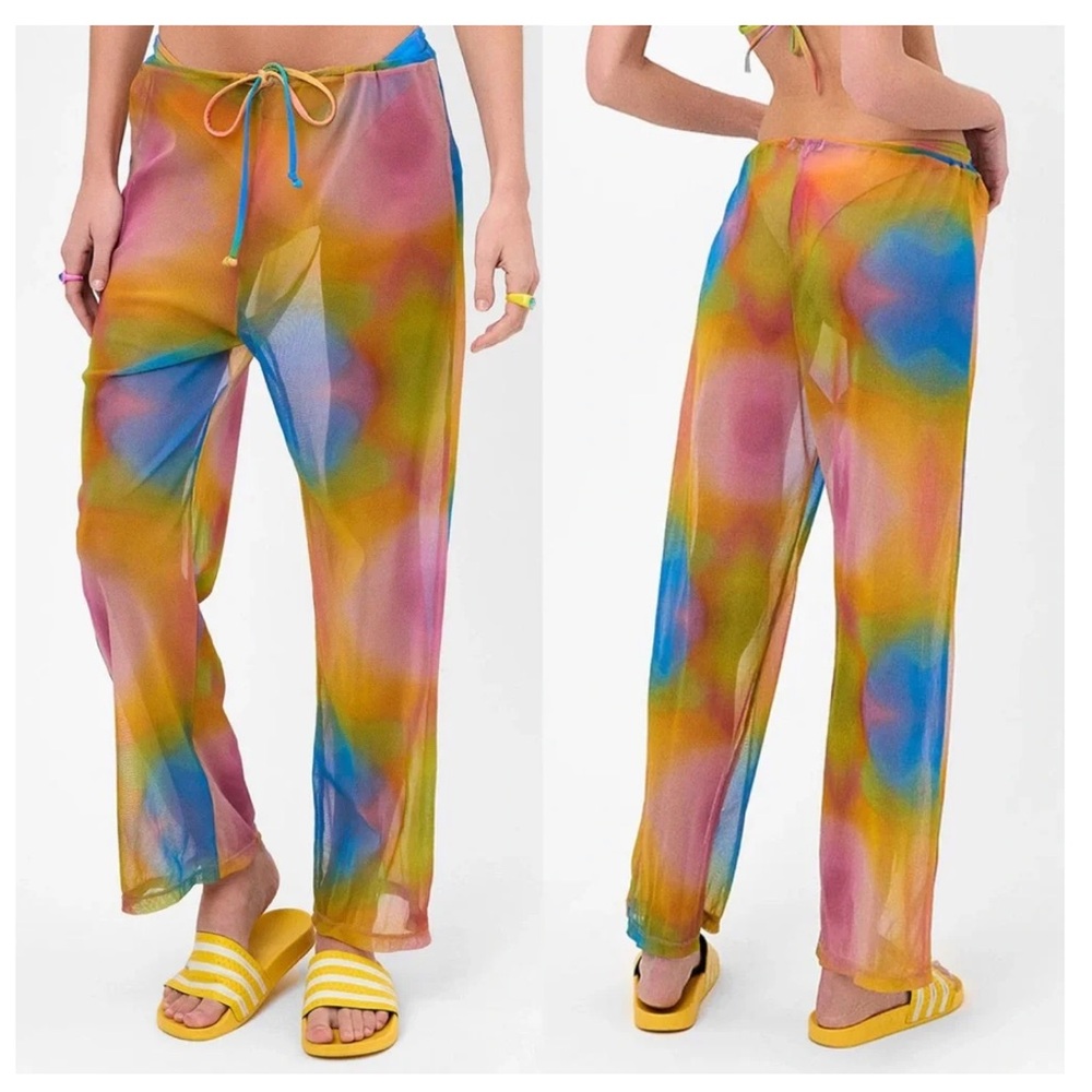 Frankie’s Bikinis Michelle Low Rise Wide Leg Pants Serotonin XS